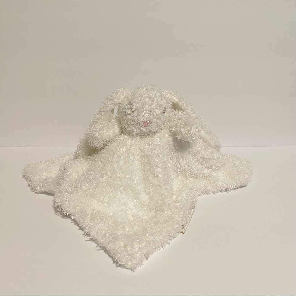 Blankets & Beyond Bunny Lovey White Security Blanket Baby Girl Cuddle Toy